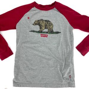 Boys Levi's Logo Raglan Tee Size M (10-12)
